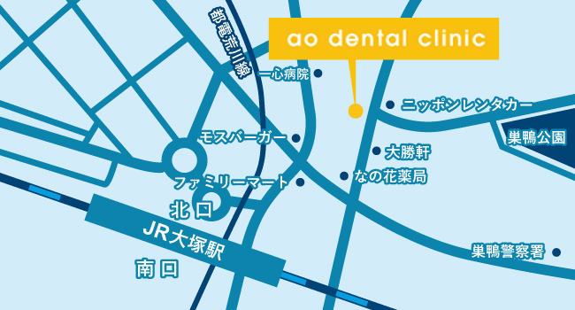 あお歯科クリニックのアクセスマップ